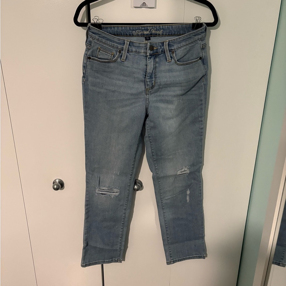 Universal Thread Light Blue Distressed Cropped Jeans